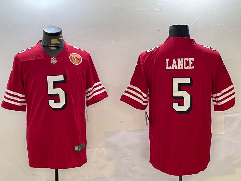 Men San Francisco 49ers #5 Lance Red Second generation 2024 Nike Limited NFL Jersey style 5->san francisco 49ers->NFL Jersey